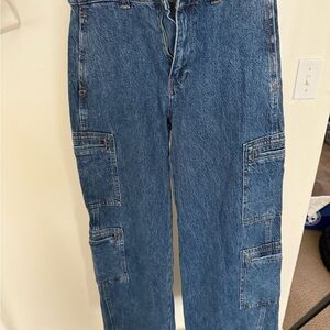 Women’s cargo wide leg jeans
